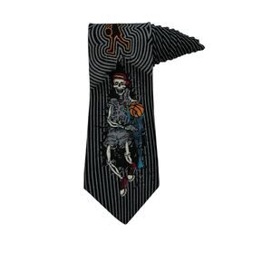Skullman For MPB Greg Spiers Skeleton Basketball Vintage Necktie Rare Halloween